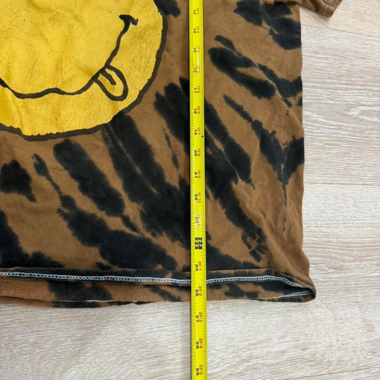 Nirvana Smiley Face Bleach Tie Dye Band T-Shirt Size Large 8