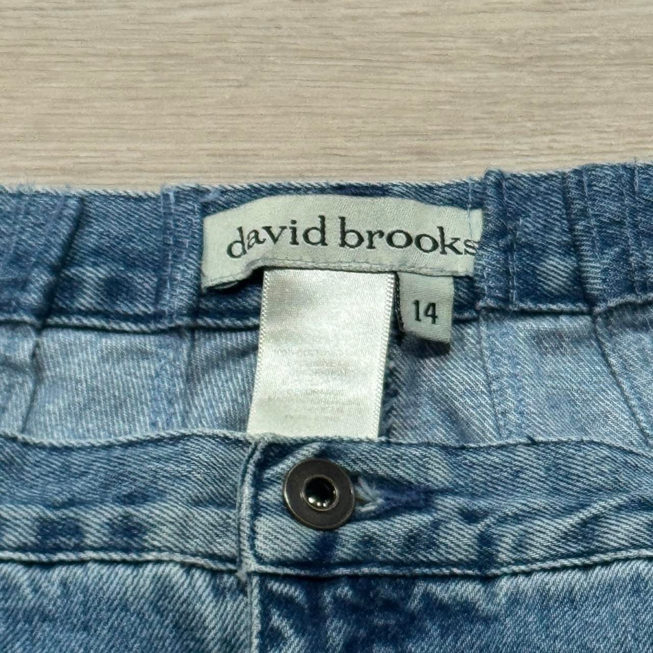 David Brooks Embroidered Paisley Blue Jeans Size 14 4