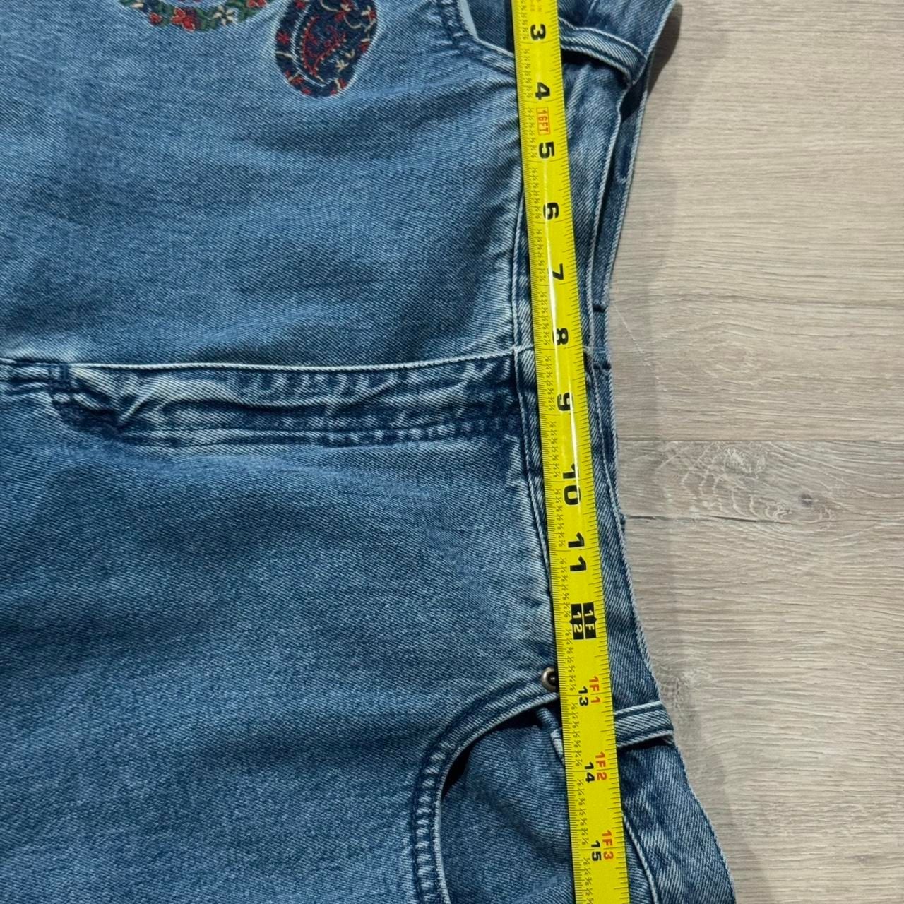 David Brooks Embroidered Paisley Blue Jeans Size 14 8