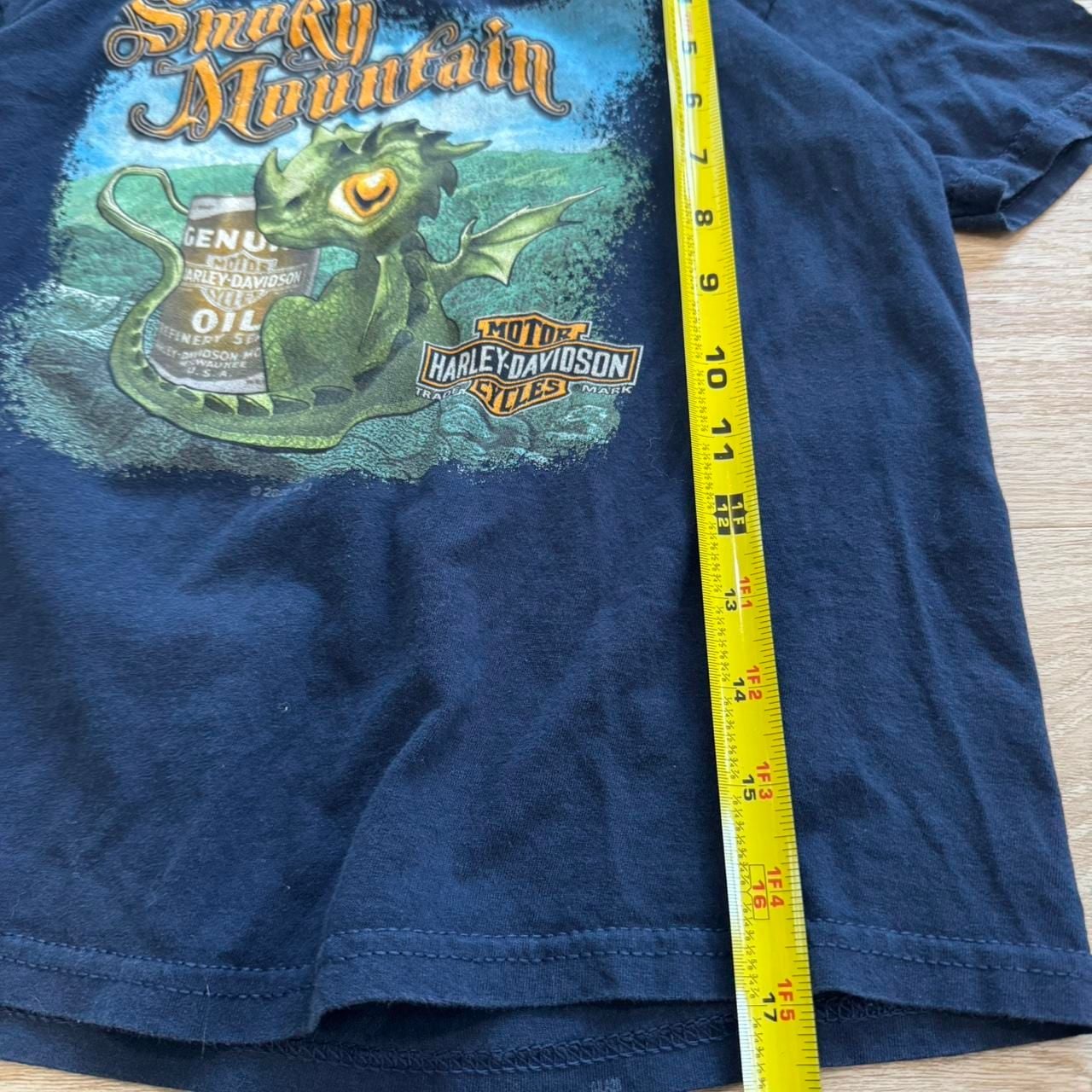 Harley Davidson Smoky Mountain Youth Graphic T-Shirt Navy Blue Size S 5
