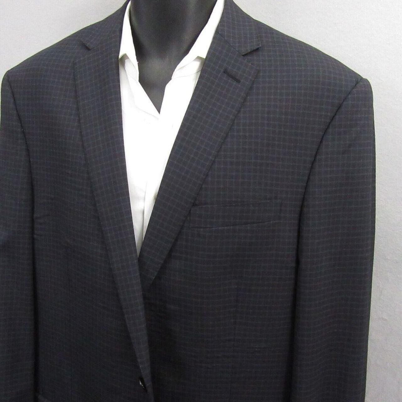 Murano Collezioni Men's 2-Piece Suit 44L Slim Fit Black Check Wool 1