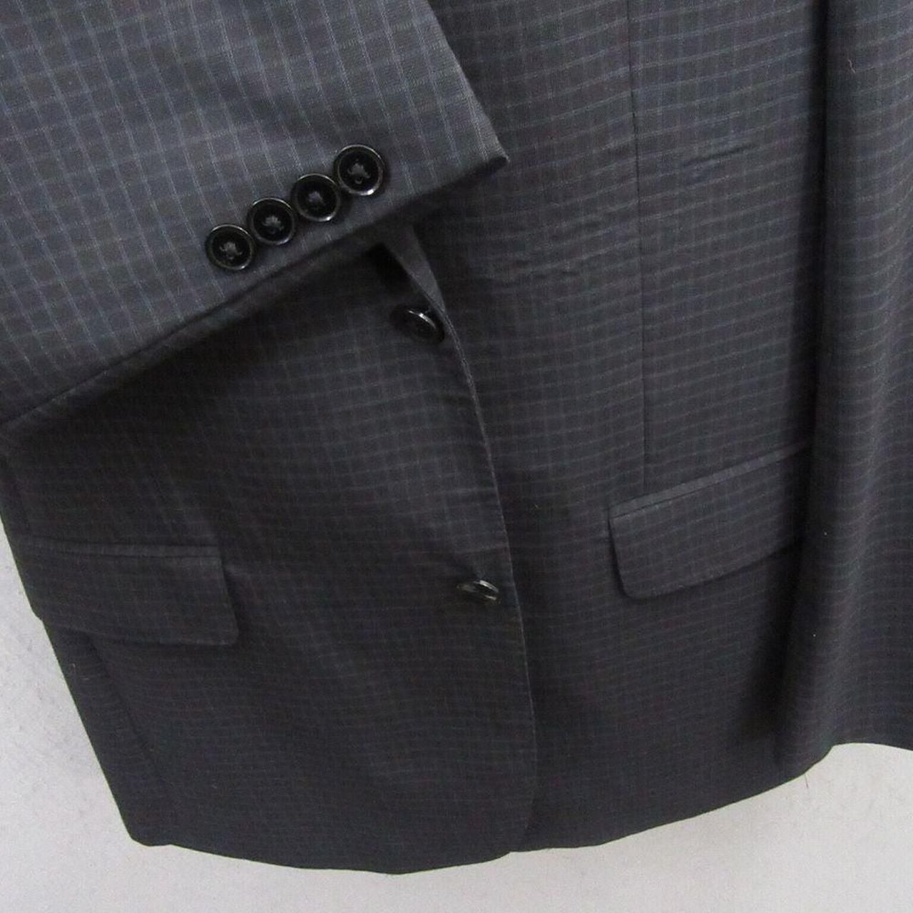 Murano Collezioni Men's 2-Piece Suit 44L Slim Fit Black Check Wool 3