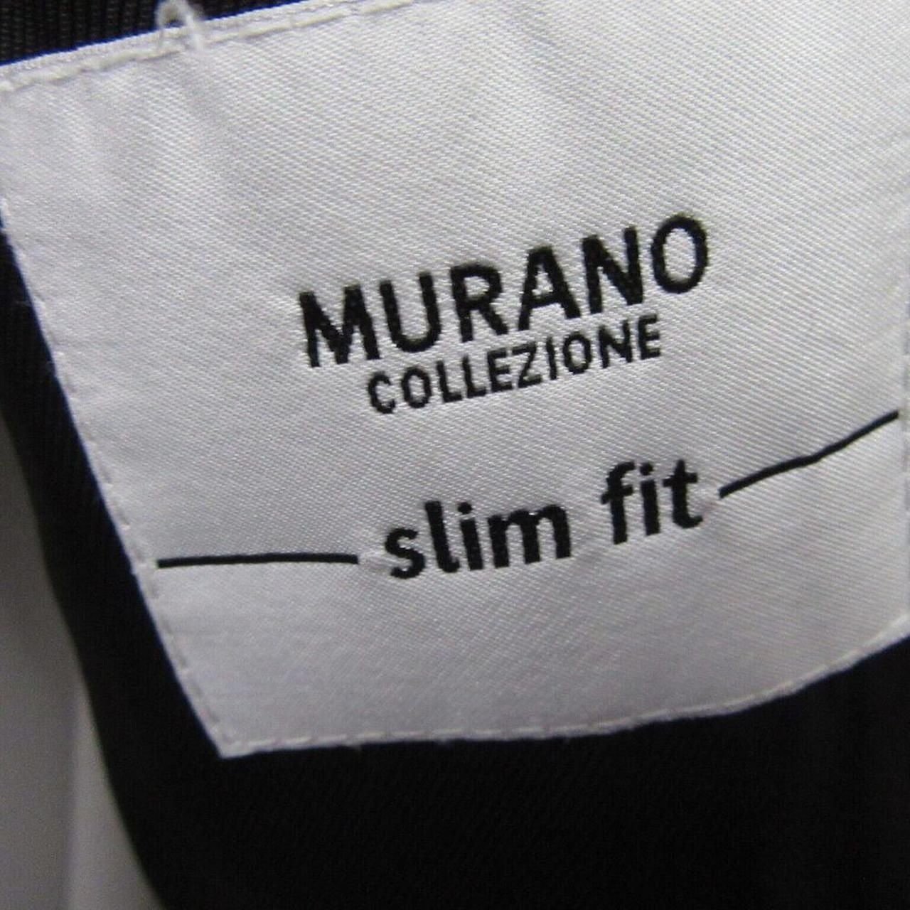 Murano Collezioni Men's 2-Piece Suit 44L Slim Fit Black Check Wool 4