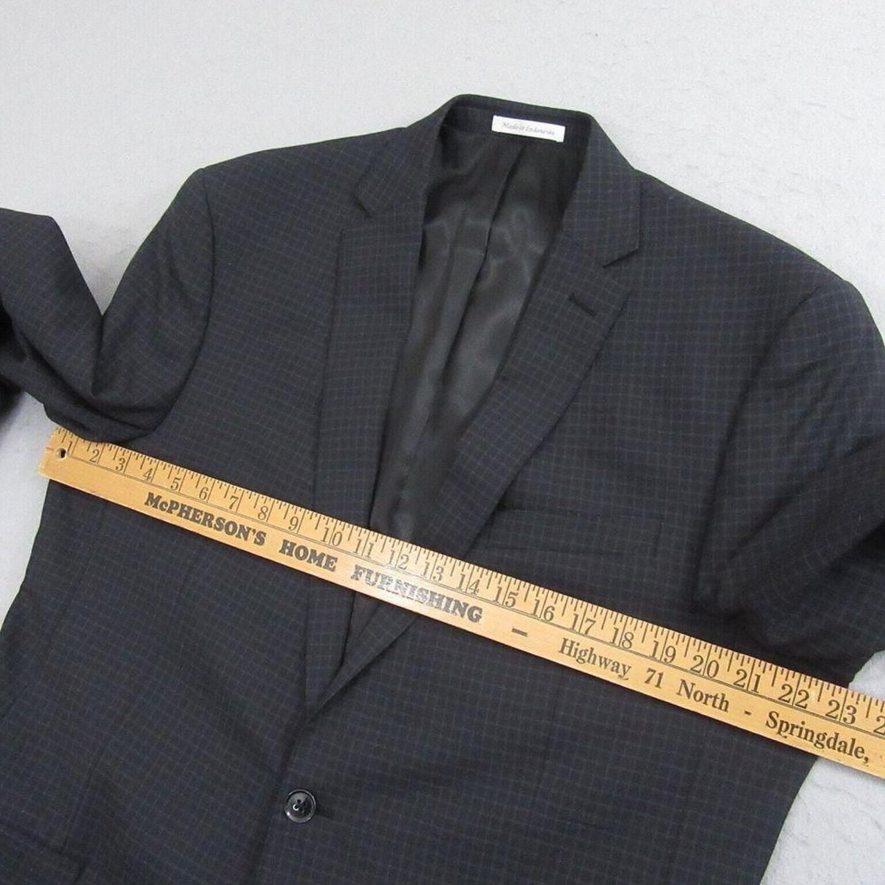 Murano Collezioni Men's 2-Piece Suit 44L Slim Fit Black Check Wool 5