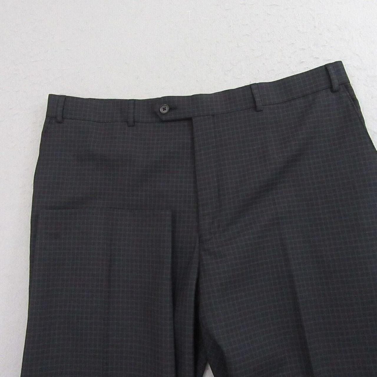 Murano Collezioni Men's 2-Piece Suit 44L Slim Fit Black Check Wool 6