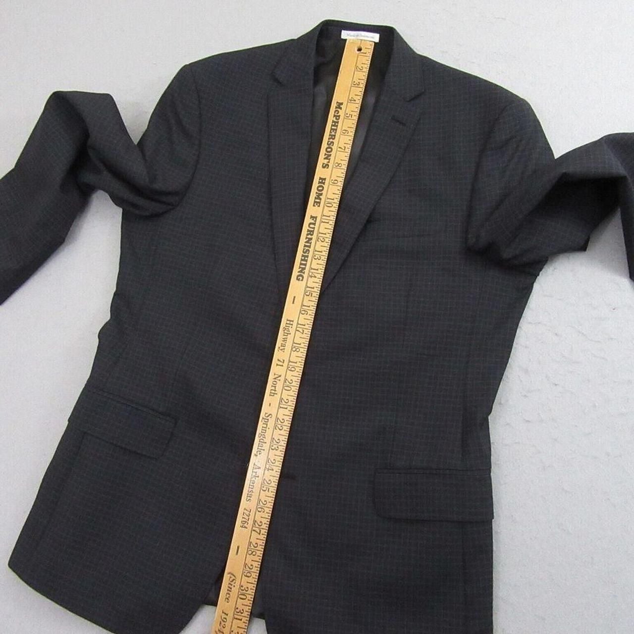 Murano Collezioni Men's 2-Piece Suit 44L Slim Fit Black Check Wool 7