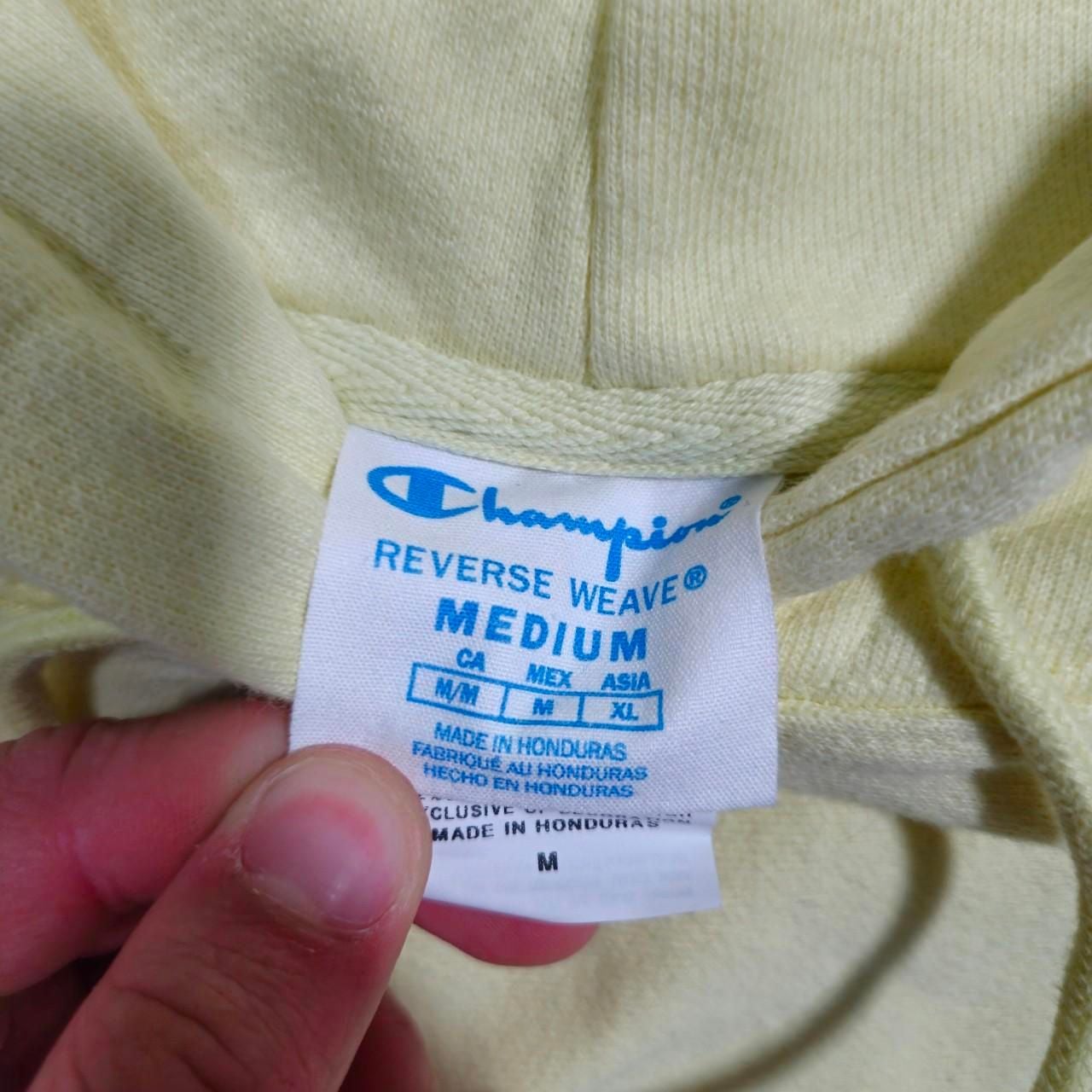 Champion Reverse Weave Pale Yellow Custom Cropped Hoodie 3