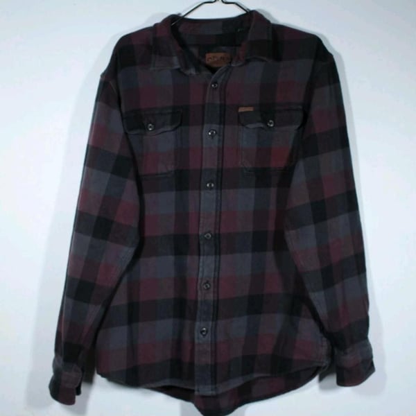 Orvis Classic Collection Flannel Shirt Black & Burgundy Plaid