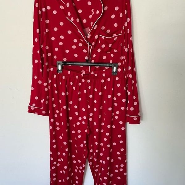 Kate Spade New York Polka Dot Long Sleeve Pajama Set – Size Large