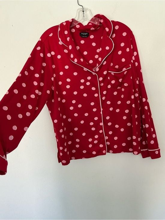 Kate Spade New York Polka Dot Long Sleeve Pajama Set – Size Large 7