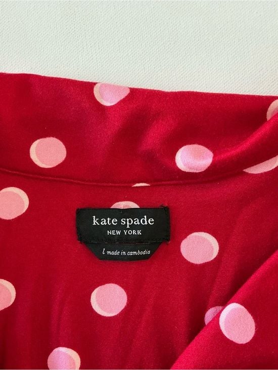 Kate Spade New York Polka Dot Long Sleeve Pajama Set – Size Large 9