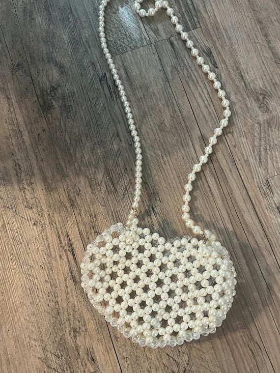 Pearl Beaded Shoulder Bag - White 2