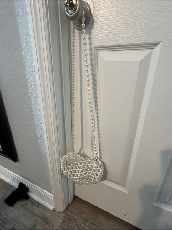 Pearl Beaded Shoulder Bag - White 3