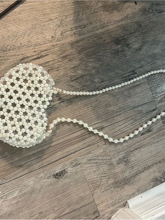 Pearl Beaded Shoulder Bag - White 7