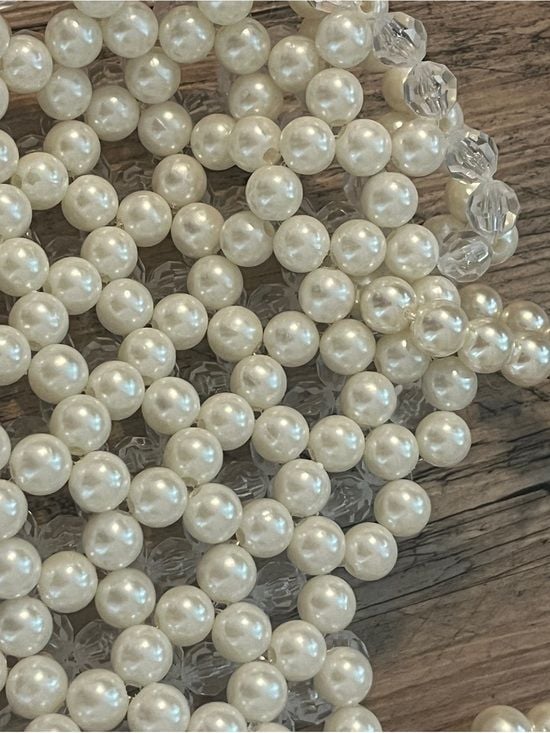 Pearl Beaded Shoulder Bag - White 9