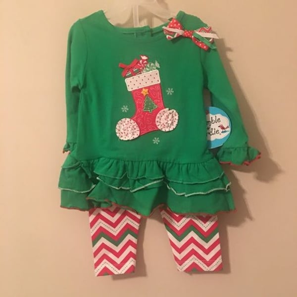 Baby girl bumble and birdie Christmas outfit