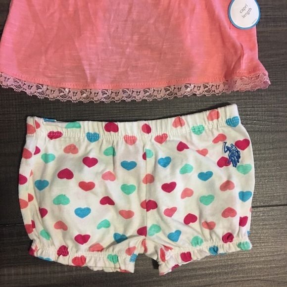 U.S polo Assn. baby girl shorts/Top Set 4