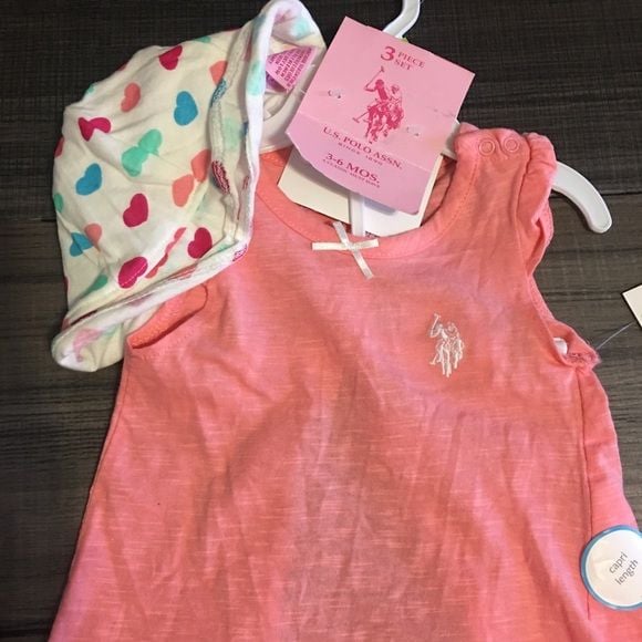 U.S polo Assn. baby girl shorts/Top Set 5