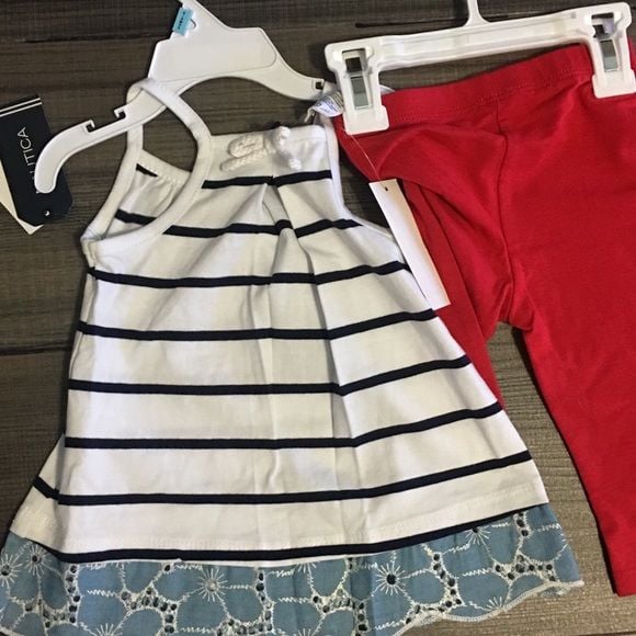 Nautical nautical baby girls tank/ leggings set 6