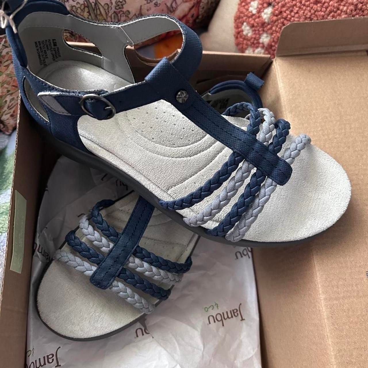 JBU by Jambu Prague Braided Sandals Denim Stone Blue Size 6.5 2