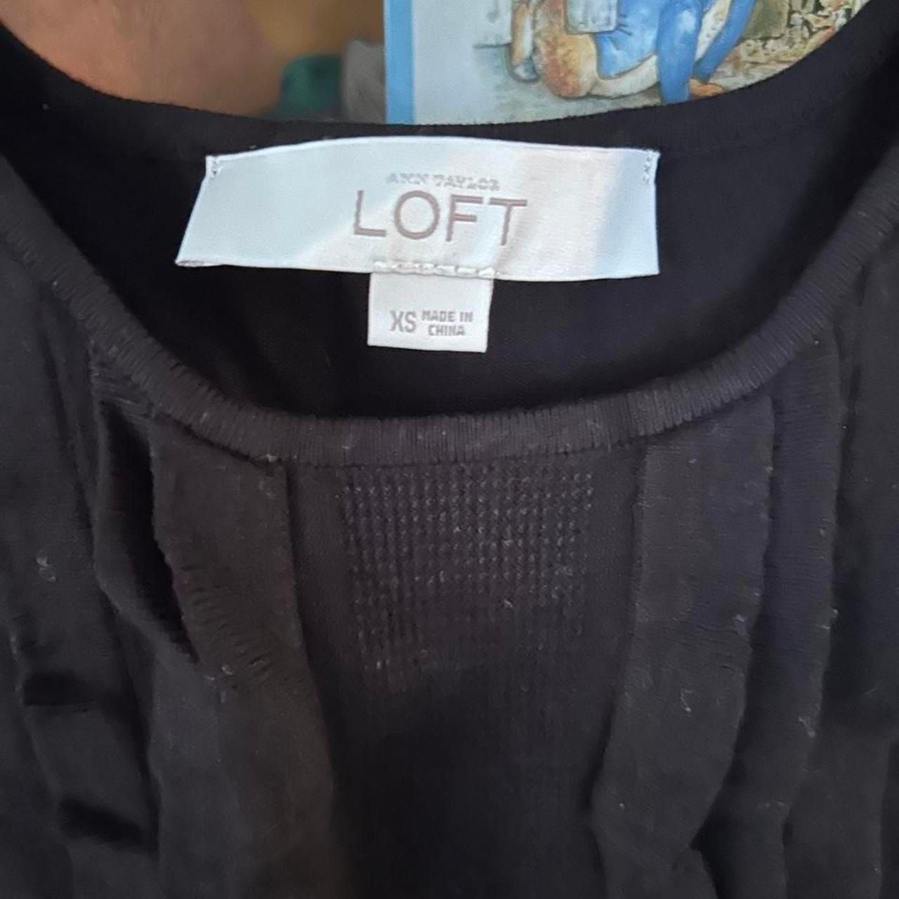 LOFT Black Sleeveless Ruffle Front Blouse 2