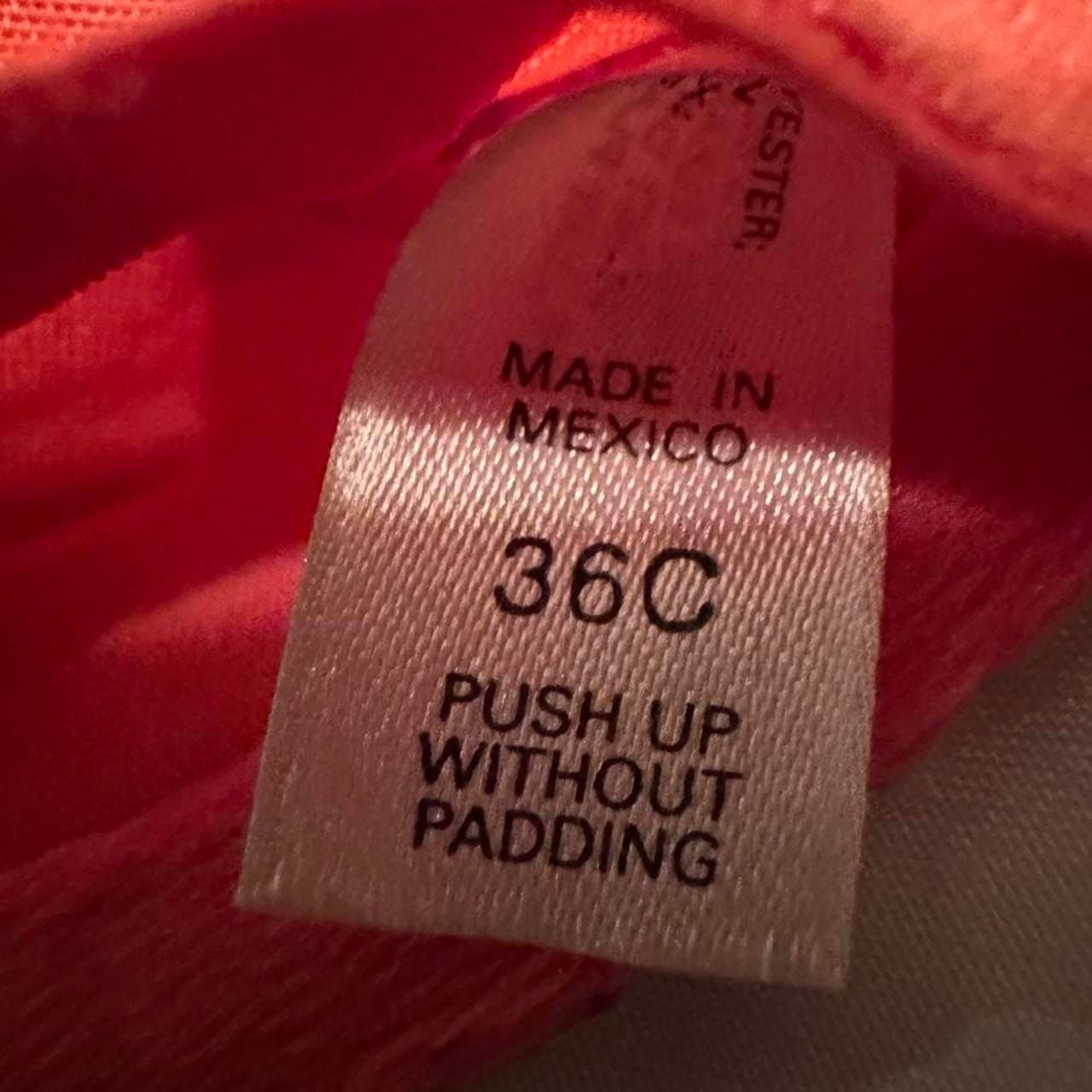 Victoria's Secret Pink Floral Lace Push Up Bra 36C 4