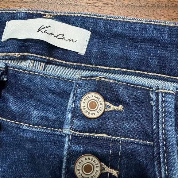 KanCan Dark Blue Distressed Jean Shorts NWOT - Size S 4