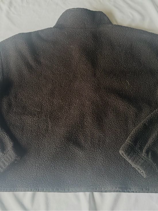 Adidas Cropped Sherpa Fleece Pullover Black Snap Mock Neck — Women's Size Large 8