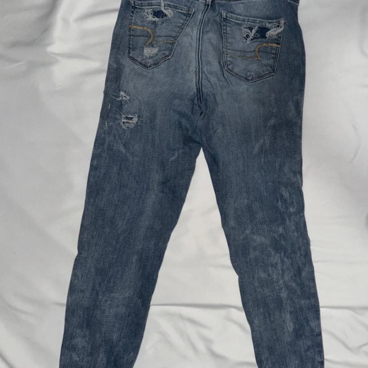 American Eagle Curvy Hi-Rise Jegging Distressed Skinny Jeans Size 4 3