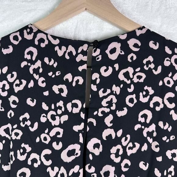 THREE EIGHTY TWO Pink & Black Leopard Long Sleeve Casual Cinched Waist Romper 6