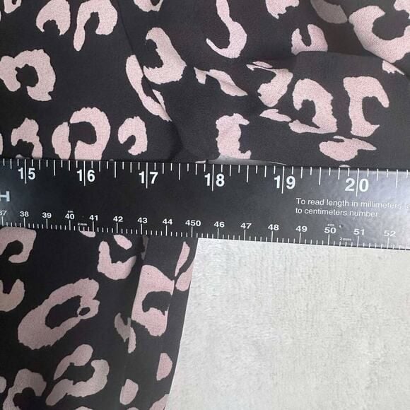 THREE EIGHTY TWO Pink & Black Leopard Long Sleeve Casual Cinched Waist Romper 10