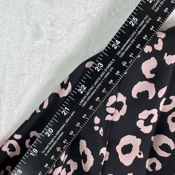 THREE EIGHTY TWO Pink & Black Leopard Long Sleeve Casual Cinched Waist Romper 12