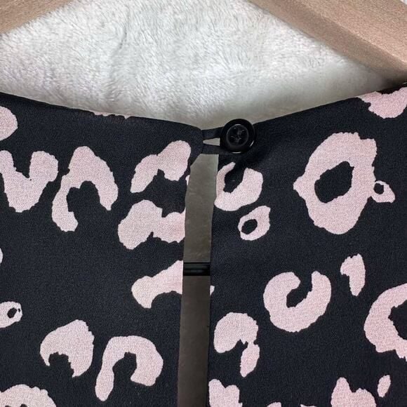 THREE EIGHTY TWO Pink & Black Leopard Long Sleeve Casual Cinched Waist Romper 13