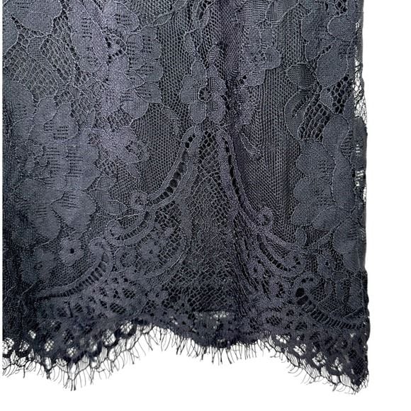 Suzanne Betro Black Lace Dot Mesh Mock Neck Sleeveless Top Womens Size M 7
