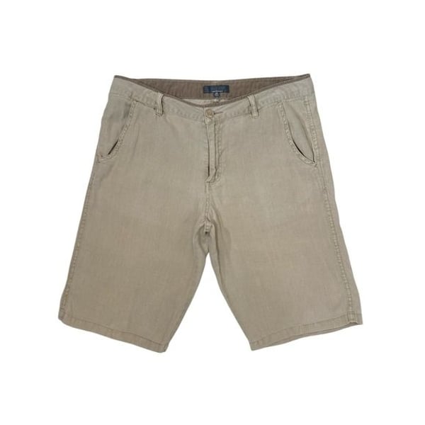 Saks Fifth Avenue GRAY 100% Linen Shorts Mens 34 Beige Quiet Luxury