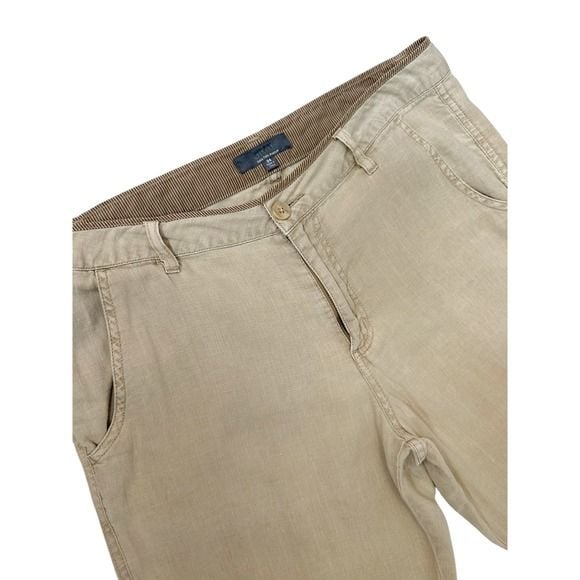 Saks Fifth Avenue GRAY 100% Linen Shorts Mens 34 Beige Quiet Luxury 4
