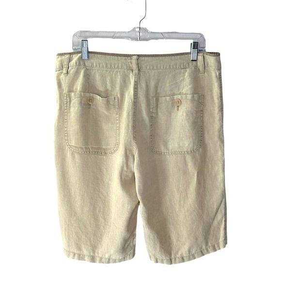 Saks Fifth Avenue GRAY 100% Linen Shorts Mens 34 Beige Quiet Luxury 7