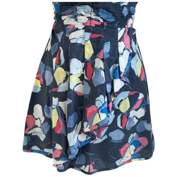 Abercrombie Fitch Floral Print Summer Dress Womens Size Med Smocked Ruffle Skirt 4