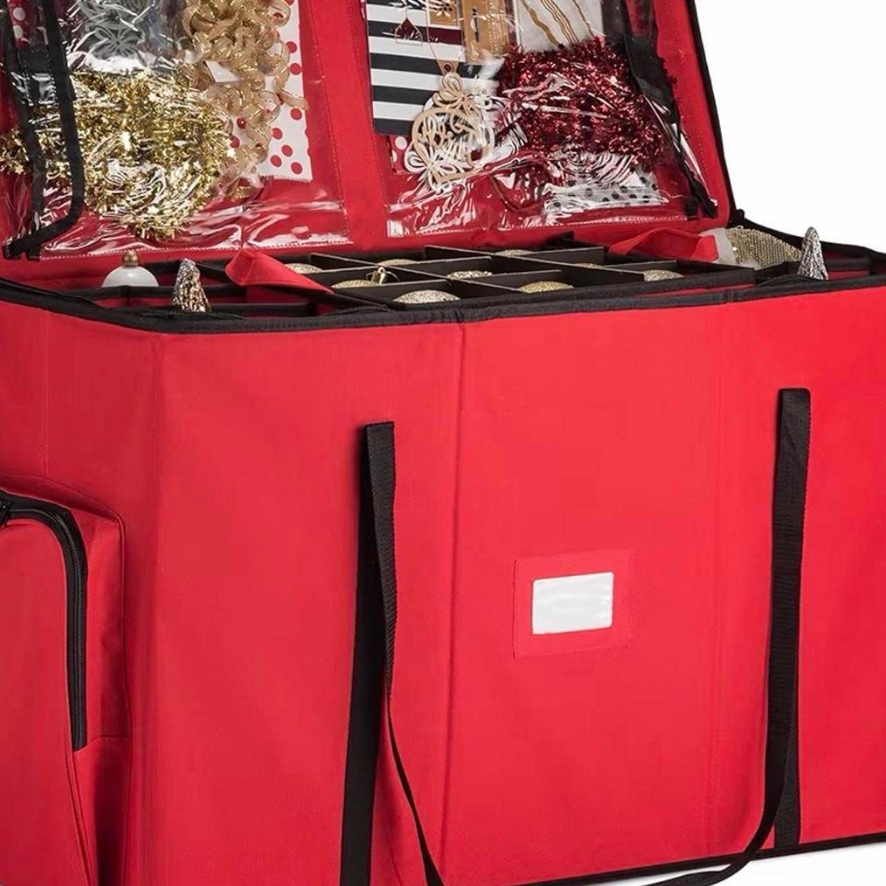 Zober Premium Heavy Duty All-In-One Holiday Decor Storage Organizer Red 2