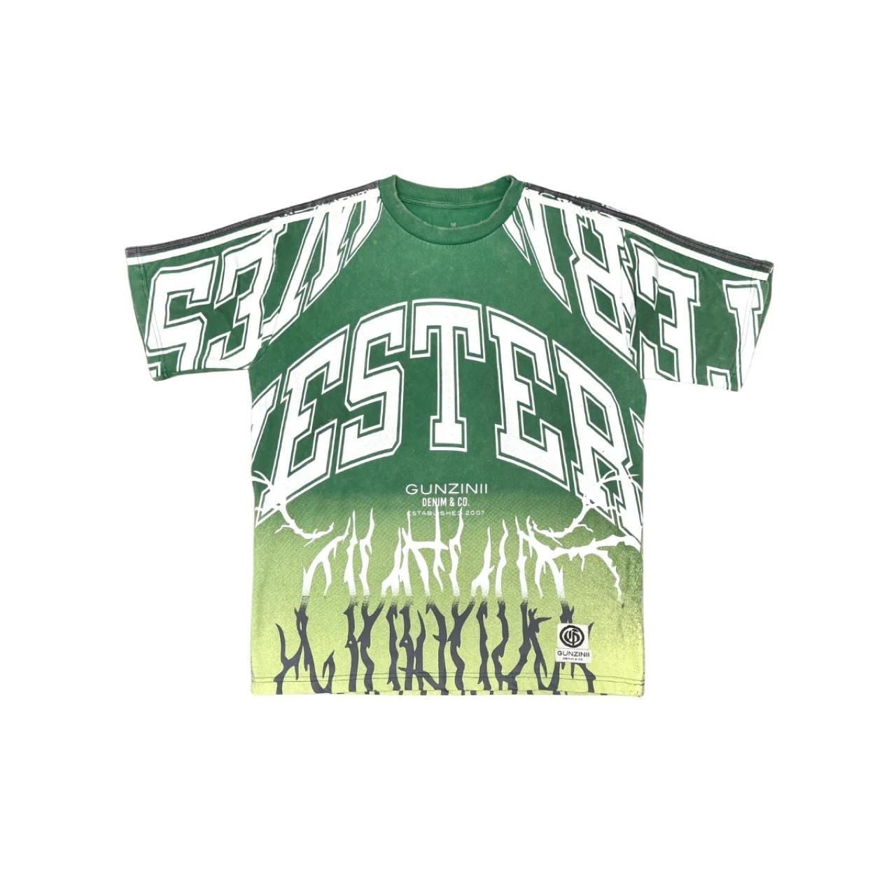 Gunzinii Western 11:11 Graphic Tee and Pants Matching Set Green 2