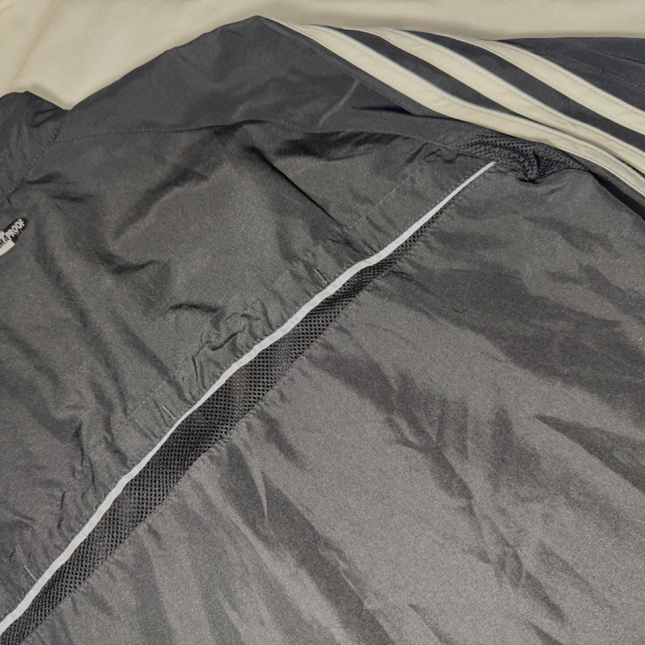 Adidas ClimaProof Black Three Stripe Athletic Windbreaker Jacket 8