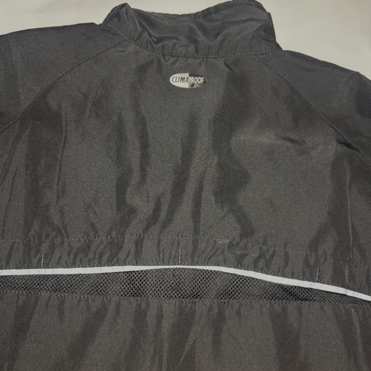Adidas ClimaProof Black Three Stripe Athletic Windbreaker Jacket 9