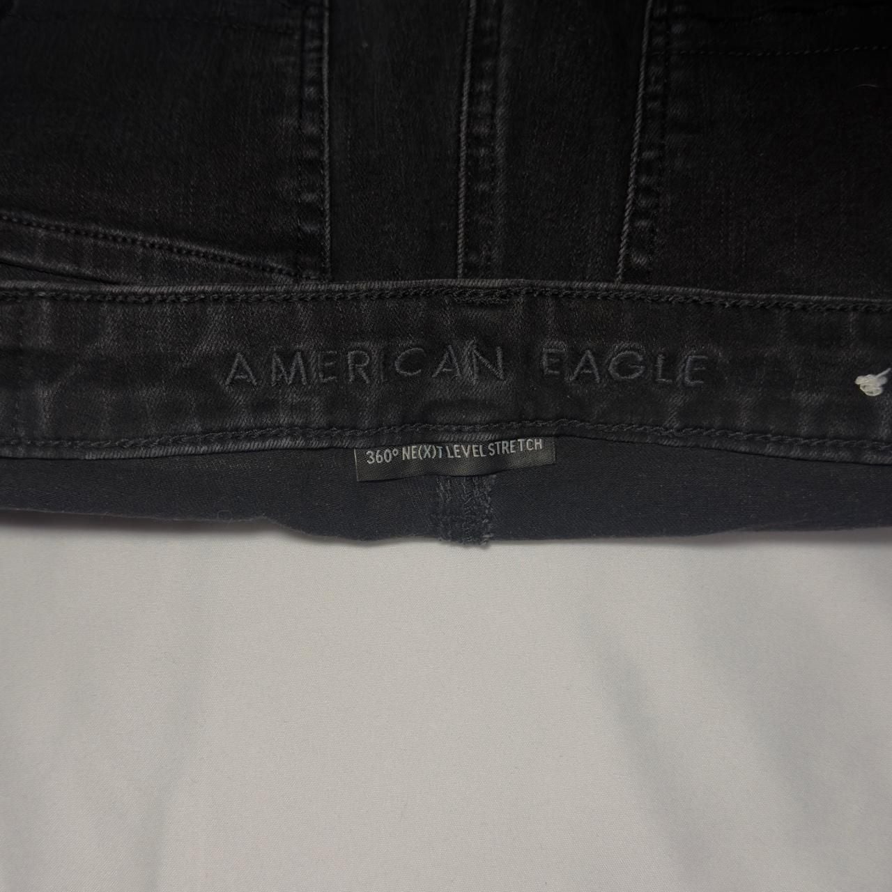 American Eagle Super Hi-Rise Jegging Black Denim Shorts 5