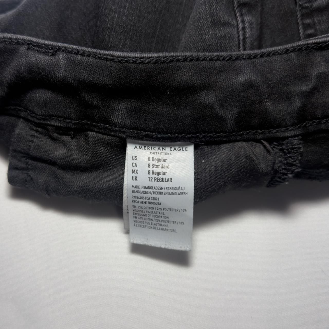 American Eagle Super Hi-Rise Jegging Black Denim Shorts 7