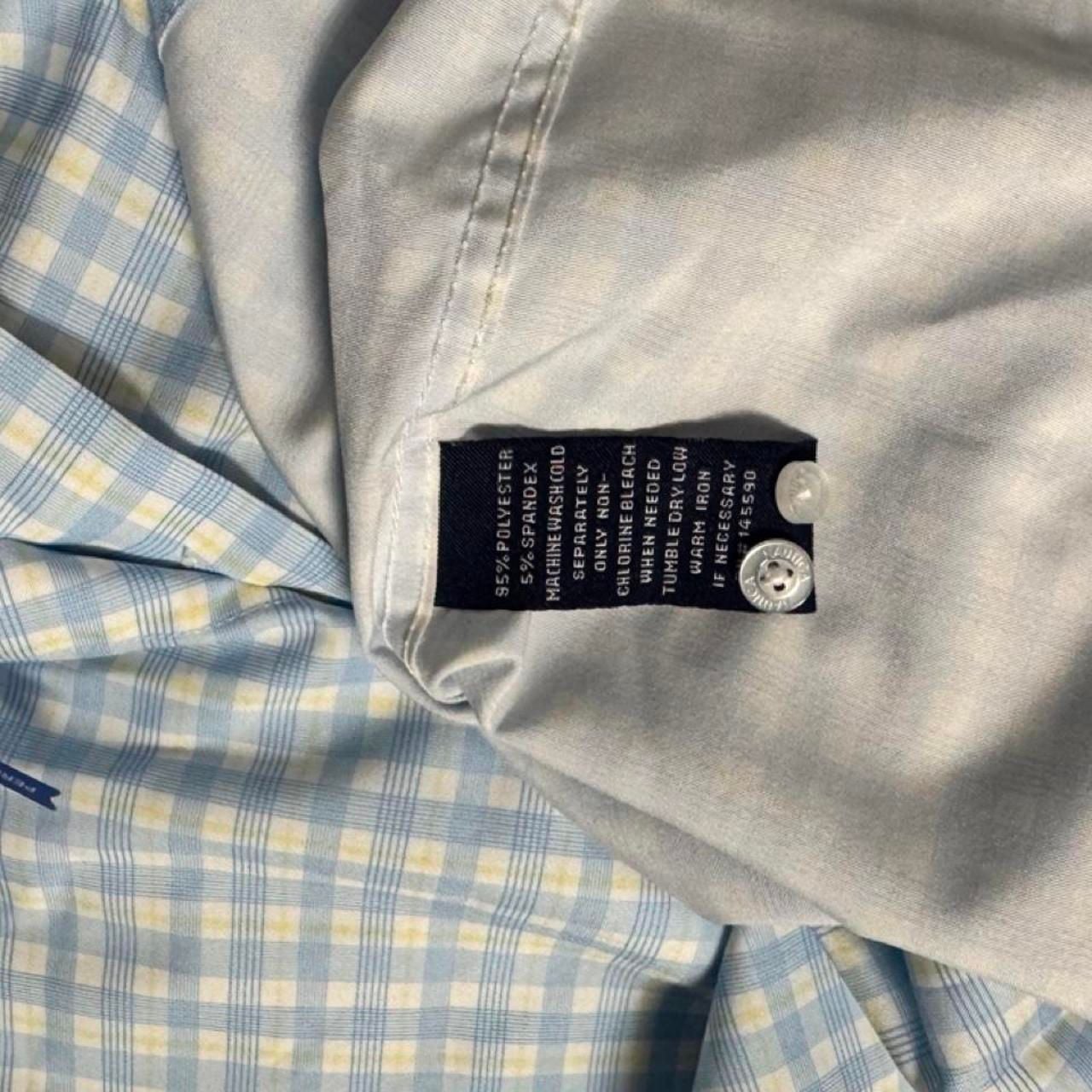 Nautica Men’s Performance Plaid Button Down Shirt Blue Yellow Slim Fit 9