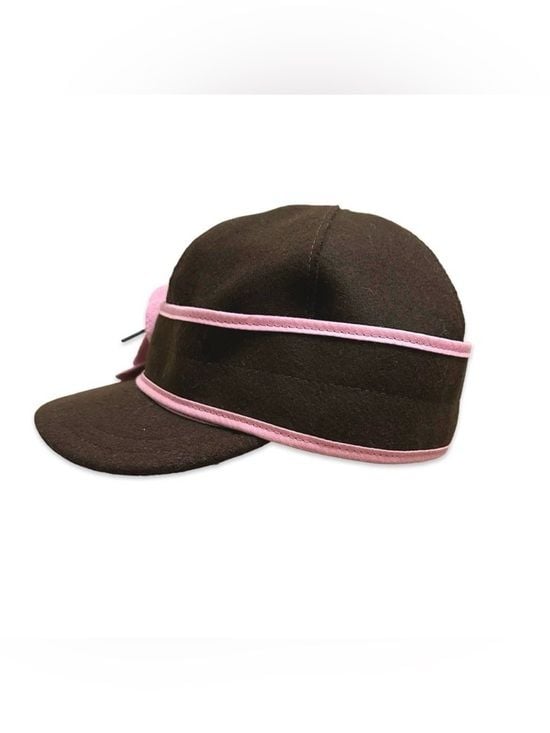 Stormy Kromer Ida Kromer Cap Brown Pink Wool Blend Flower Hat Size 7 Made in USA 5
