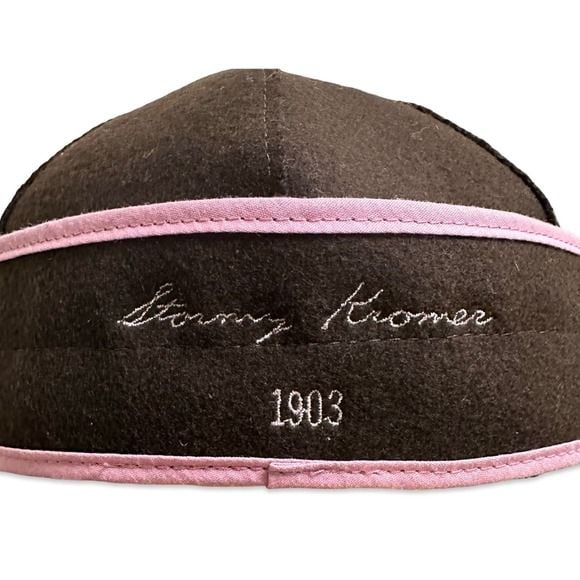 Stormy Kromer Ida Kromer Cap Brown Pink Wool Blend Flower Hat Size 7 Made in USA 6