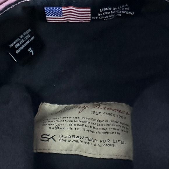 Stormy Kromer Ida Kromer Cap Brown Pink Wool Blend Flower Hat Size 7 Made in USA 9