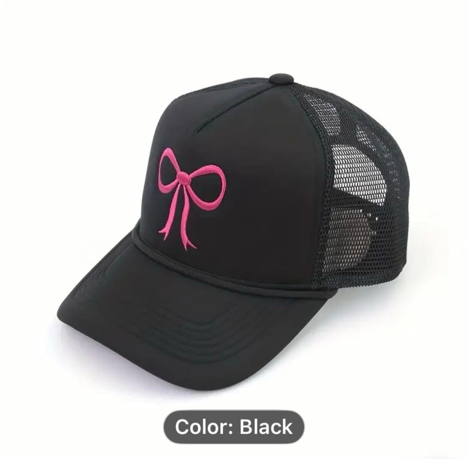 High-Quality Bow Embroidery Pattern womens trucker hat 2