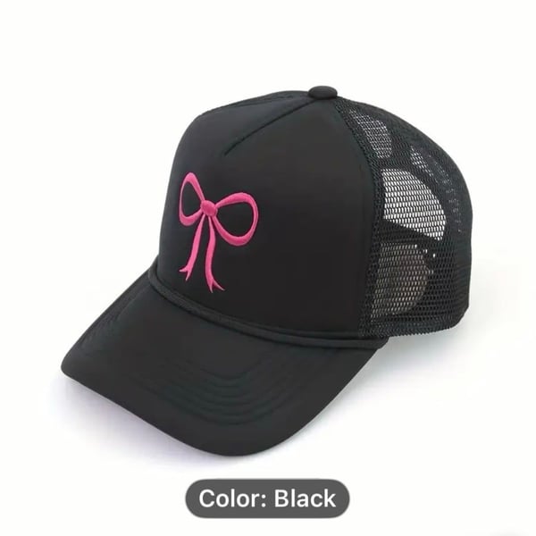 High-Quality Bow Embroidery Pattern womens trucker hat